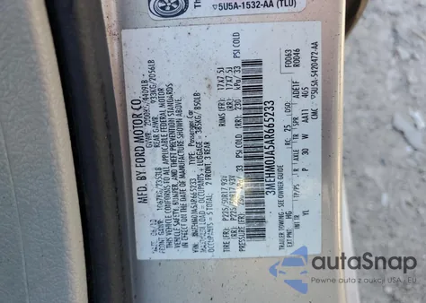 2010 Mercury Milan Premier from USA, damaged, VIN 3MEHM0JA5AR665233